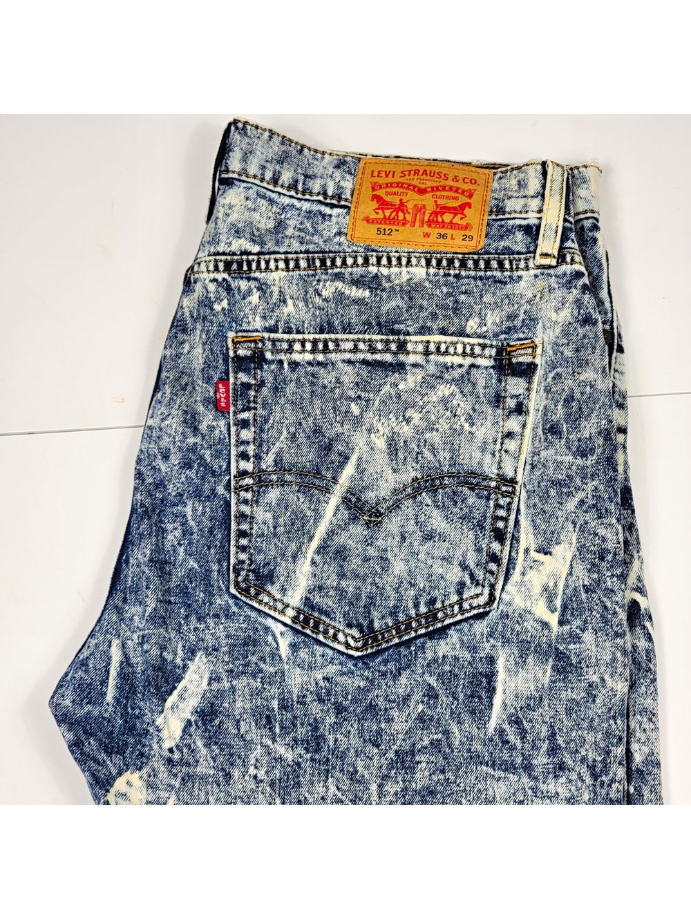 vintage Levi's 512 acid wash denim jeans 36 X 27 Light Blue